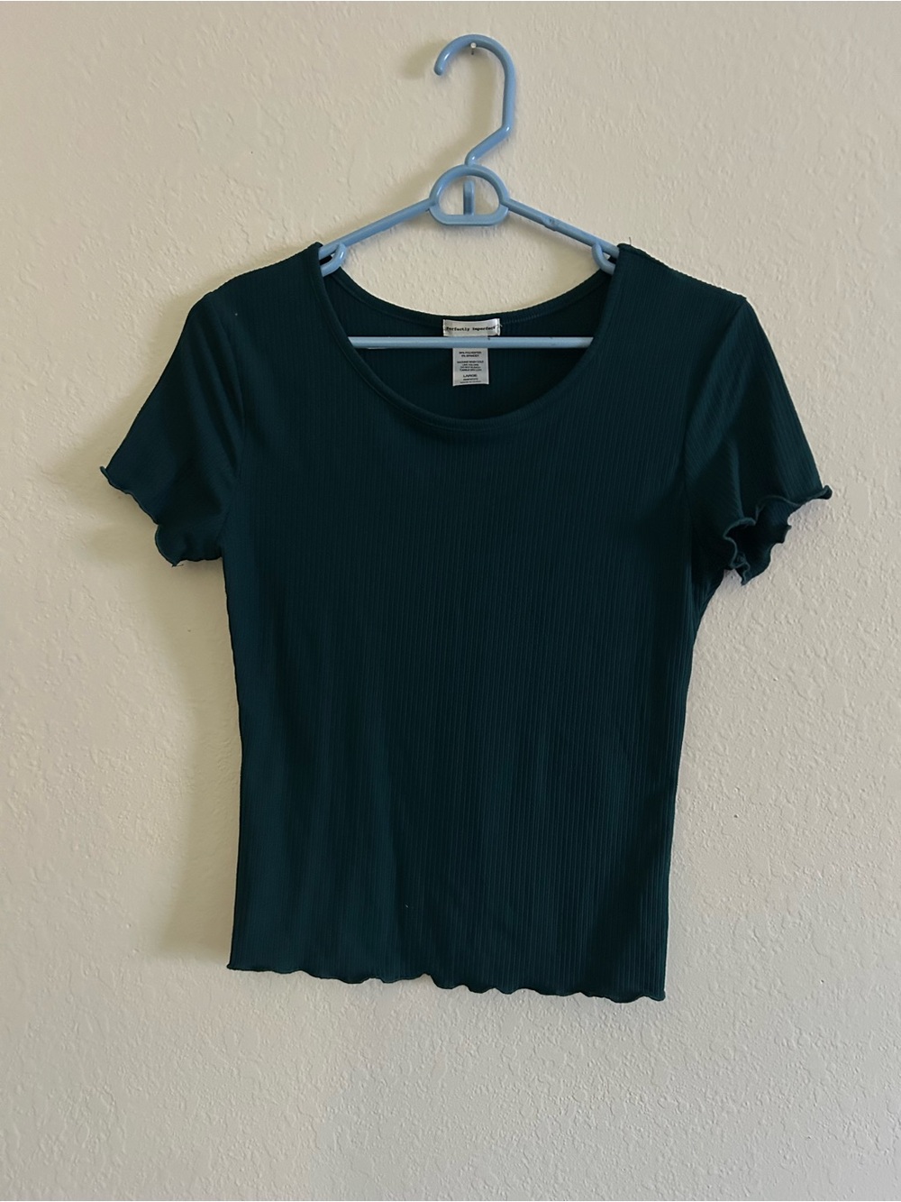Dark Teal Ribbed Crop Top